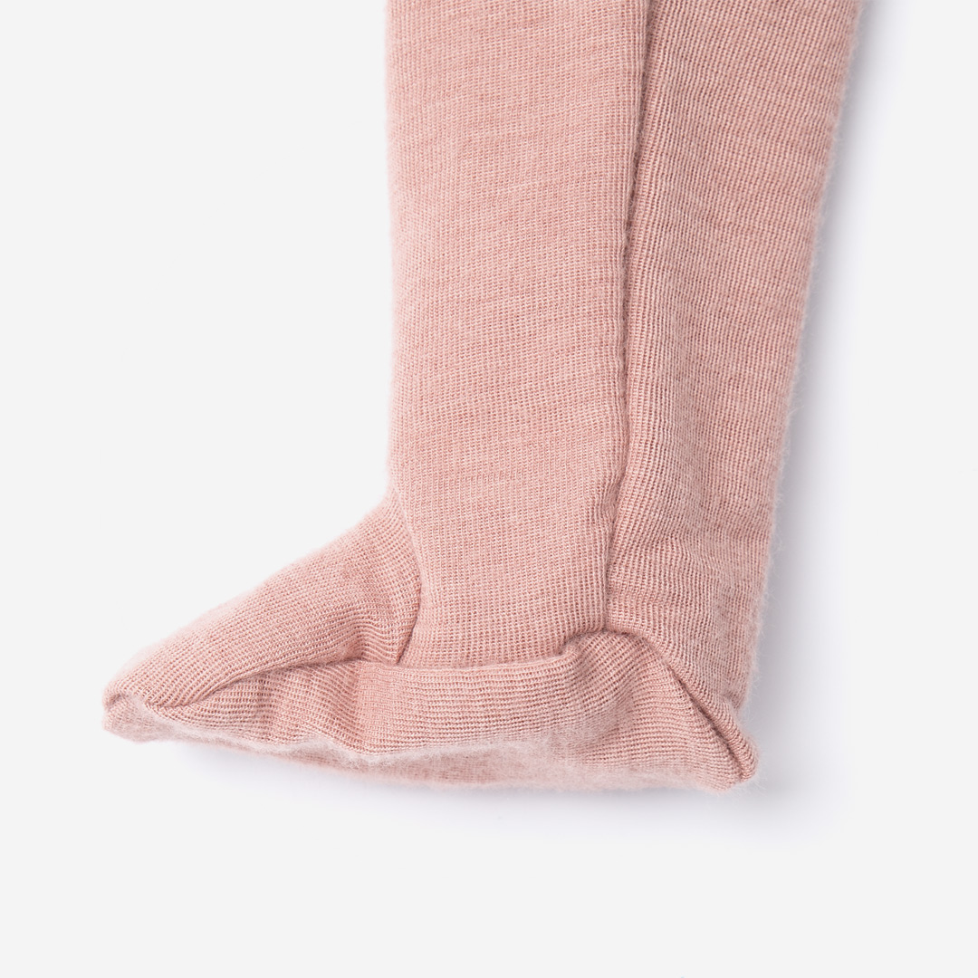 Strampler mit Fuß von Lilano aus Wolle/Seide in dusty rose | Lila Lämmchen  Onlineshop