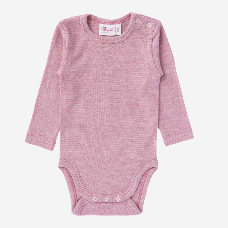 Baby Body von People Wear Organic aus Wolle/Seide in rosa