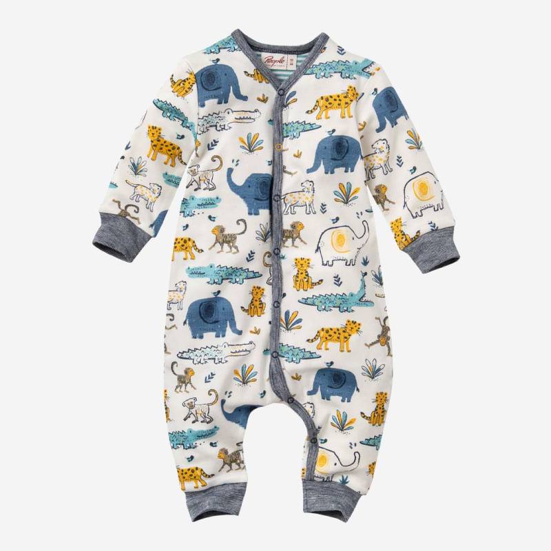 Baby Overall von People Wear Organic aus Bio-Baumwolle mit Tier-Print