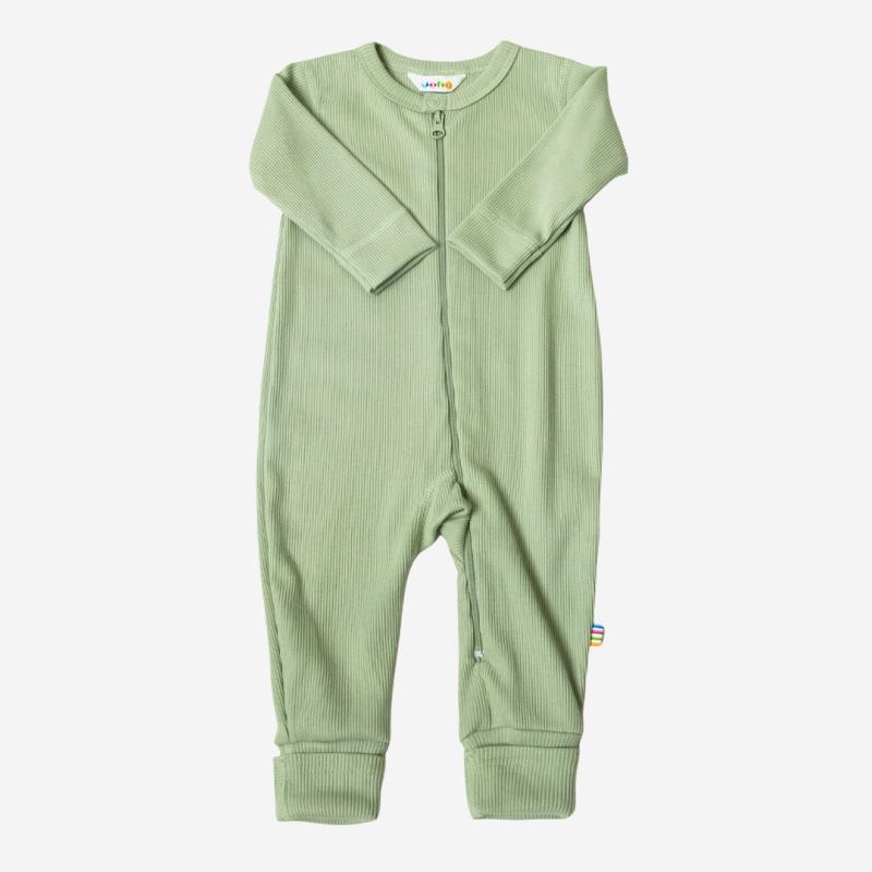 Baby Anzug mit Beinumschlag von Joha aus Bio-Baumwolle in grün