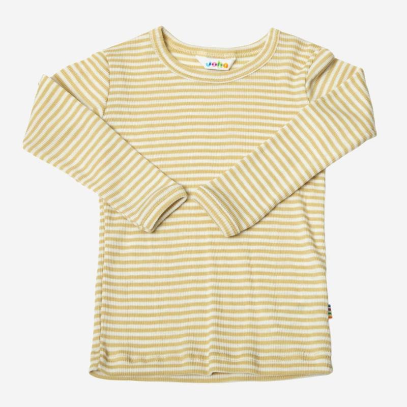 Baby und Kinder Langarm Shirt von Joha aus Wolle/Seide in Ringel gelb