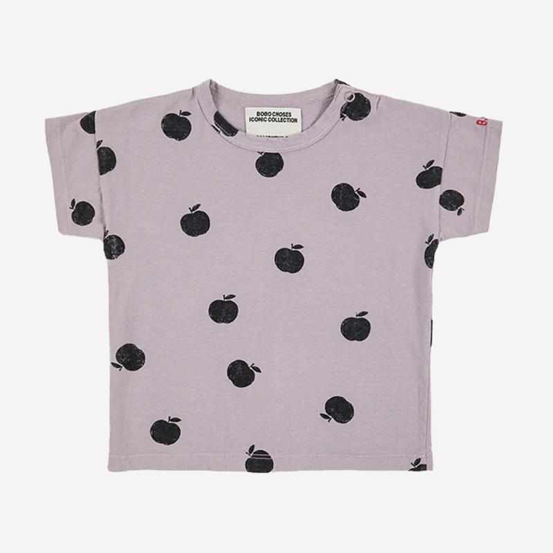 T-Shirt Poma allover von Bobo Choses aus Bio-Baumwolle und recycelter Baumwolle in lila