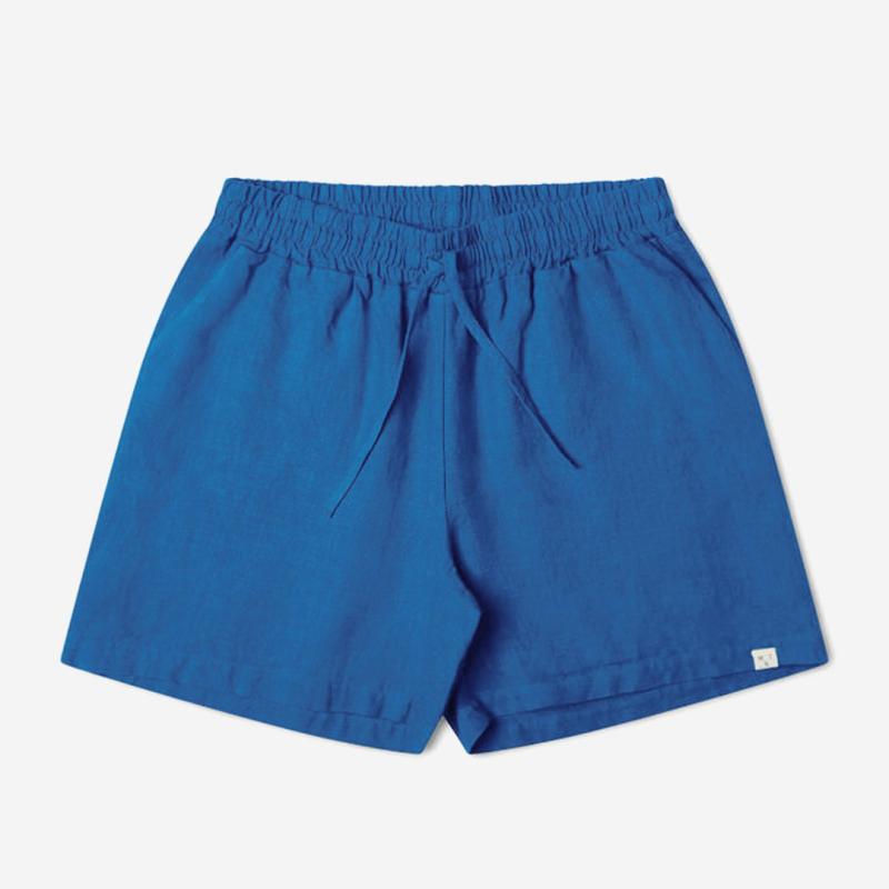 Damen und Herren Simple Shorts von Matona aus Leinen in lapis