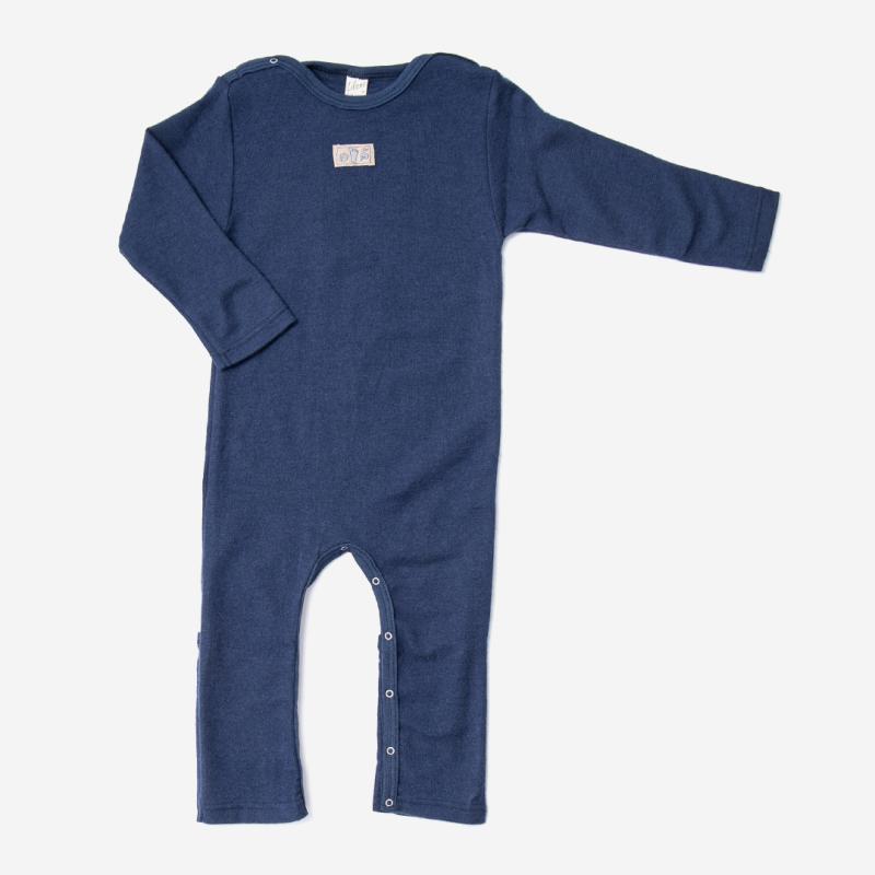Baby Anzug mit Beinumschlag von Lilano aus Wolle/Seide in marine