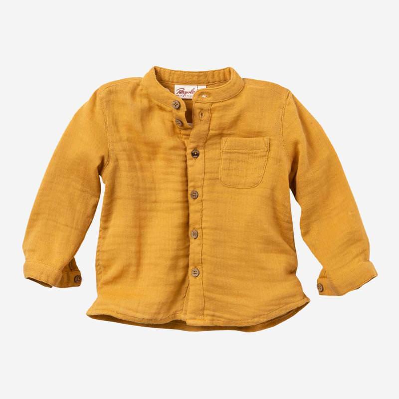 Baby  Musselin Hemd von People Wear Organic aus Bio-Baumwolle in gelb