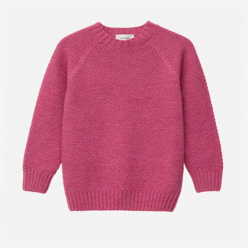 Pullover Strickmuster ADA von Harfmann aus Wolle in raspberry pink