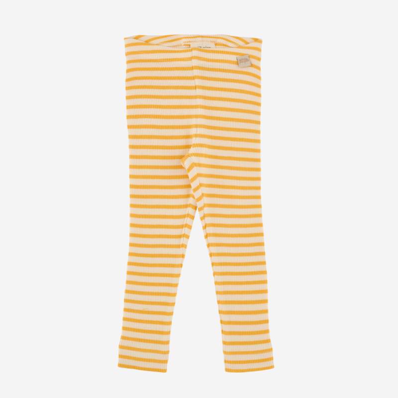 Baby und Kinder Leggings von Petit Piao aus Bio-Baumwolle/Modal in Ringel yellow sun/cream