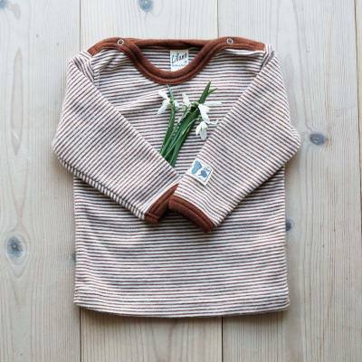 Baby Shirt von Lilano aus Wolle/Seide in Ringel rust