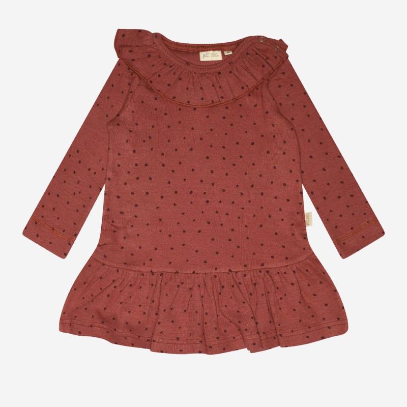 Kinder Kleid von Petit Piao aus Bio-Baumwolle/Modal in berry dust/dark red