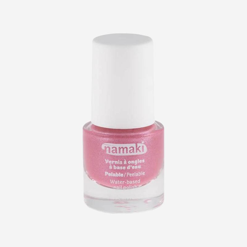 Wasserbasierter Nagellack von Namaki Cosmetics in pink glitter