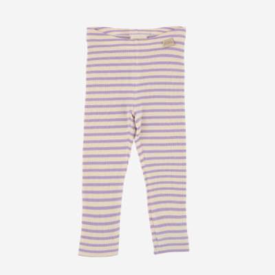 Baby und Kinder Leggings von Petit Piao aus Bio-Baumwolle/Modal in Ringel lavender/cream