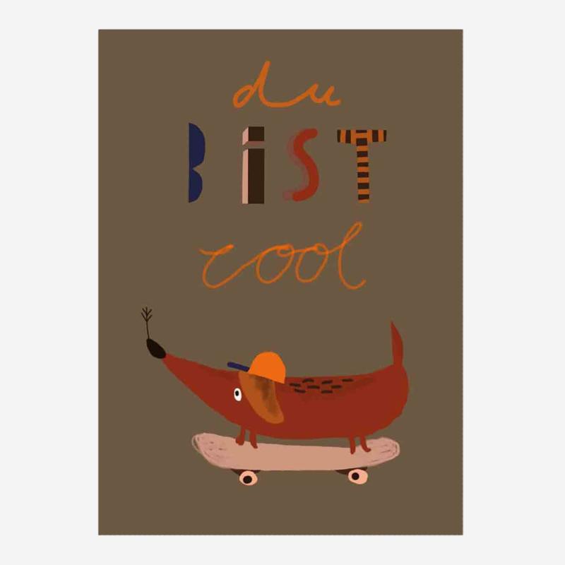 Postkarte „Dackel Detlef - du bist cool“ von Halfbird