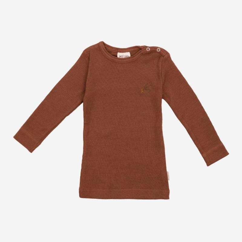 Baby und Kinder Langarm Shirt von Petit Piao aus Bio-Baumwolle/Modal in copper brown