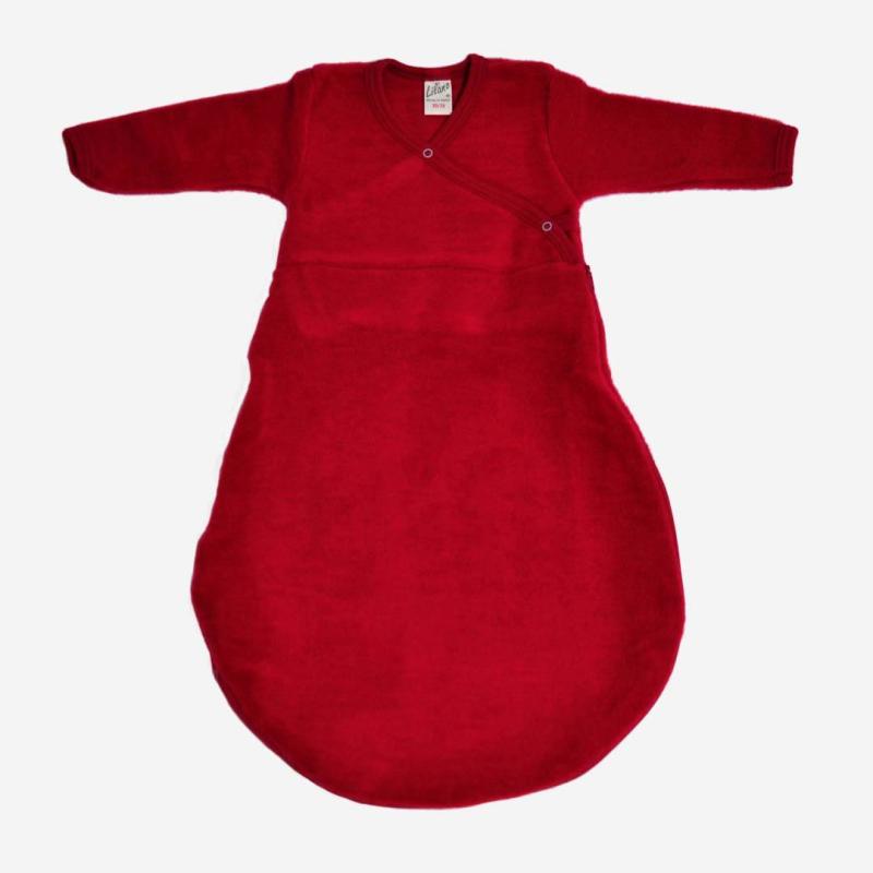 Wickelschlafsack von Lilano aus Wollfrottee-Plüsch in rot