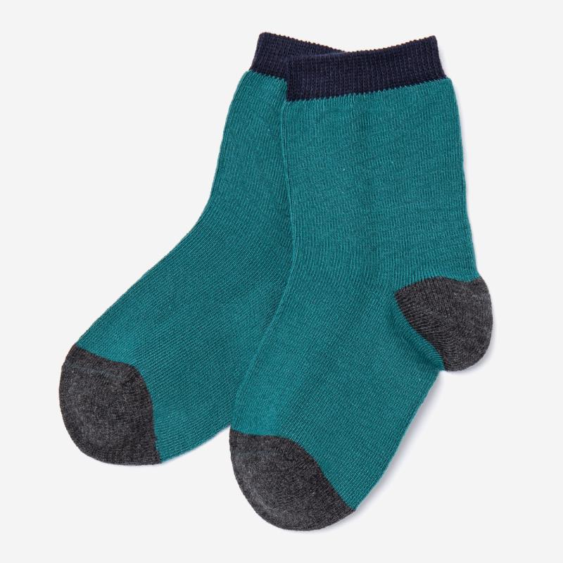 Kinder Socken von Leela Cotton aus Bio-Baumwolle in petrol/anthrazit/schwarz