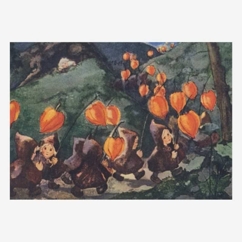 Postkarte „Laternen Kinder Umzug“ von Milli Weber