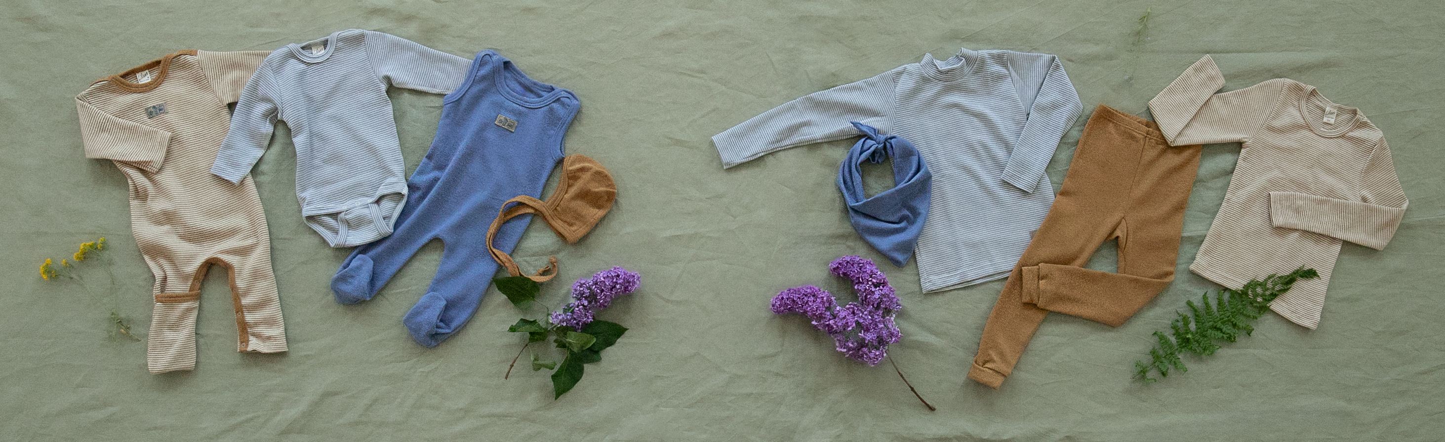 Kleidung für Babys aus Bio-Baumwolle, Wolle und Seide