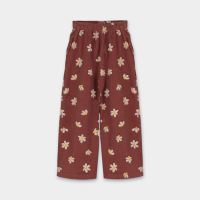 Cord Hose Bio-Baumwolle brown daisies