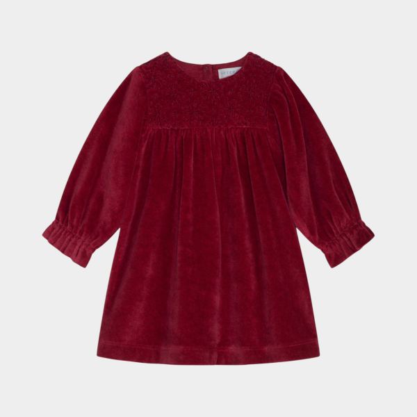 Baby Samtkleid Bio-Baumwolle ruby