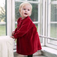 Baby Samtkleid Bio-Baumwolle ruby
