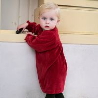 Baby Samtkleid Bio-Baumwolle ruby