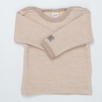 Baby Shirt Wolle/Seide Ringel sand 104