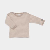 Baby Shirt Wolle/Seide Ringel sand 104