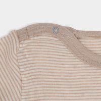 Baby Shirt Wolle/Seide Ringel sand 104