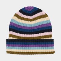 Rib Beanie Merinowolle multi stripe