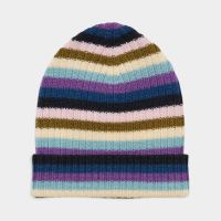 Rib Beanie Merinowolle multi stripe
