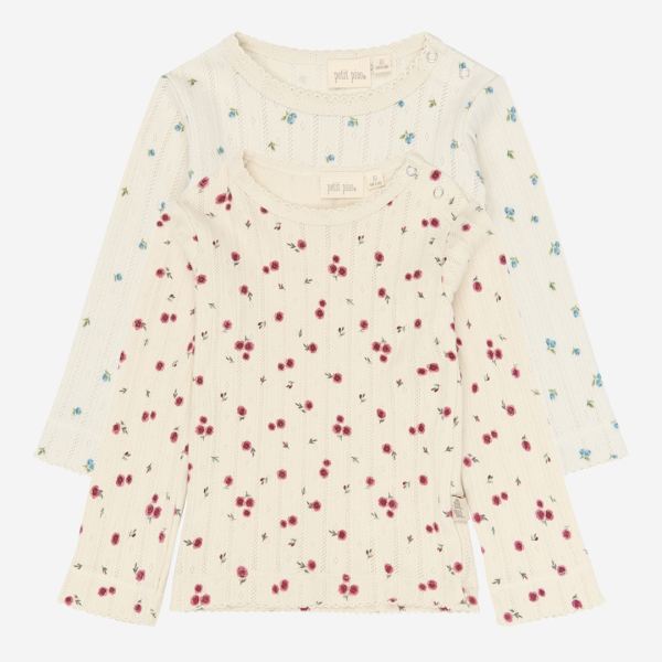 Langarmshirt Pointelle Bio-Baumwolle