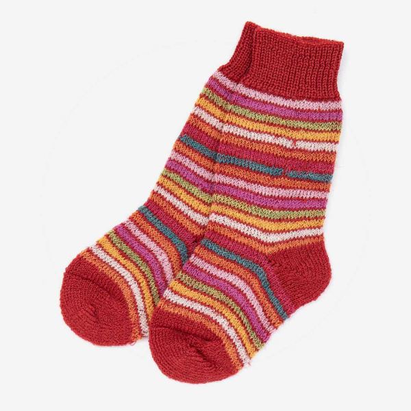 Socke Wolle Regenbogen mohn 35-36