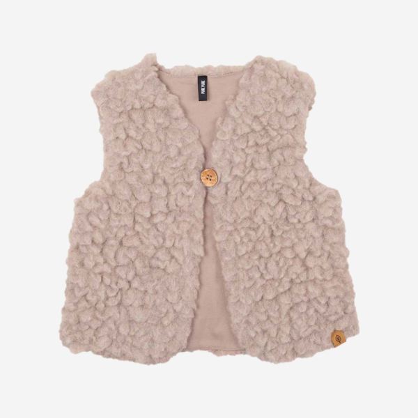 Kinder Plüsch-Weste Wolle/Tencel kaschmir 122/128
