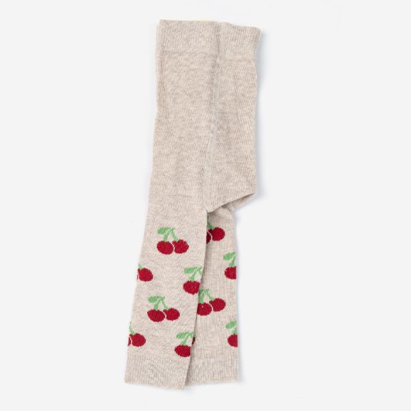 Leggings Baumwolle Kirschen beige 116/122