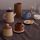 Teeservice aus Holz terra/blau