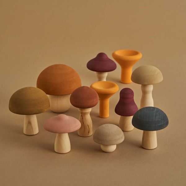 Pilze Set Mushrooms aus Holz