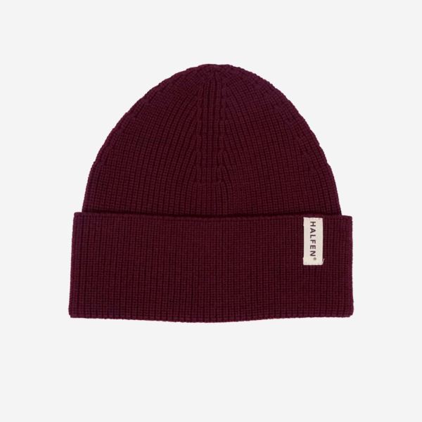 Kinder Strick-Beanie Merinowolle cherry 0 (1-2 Jahre)