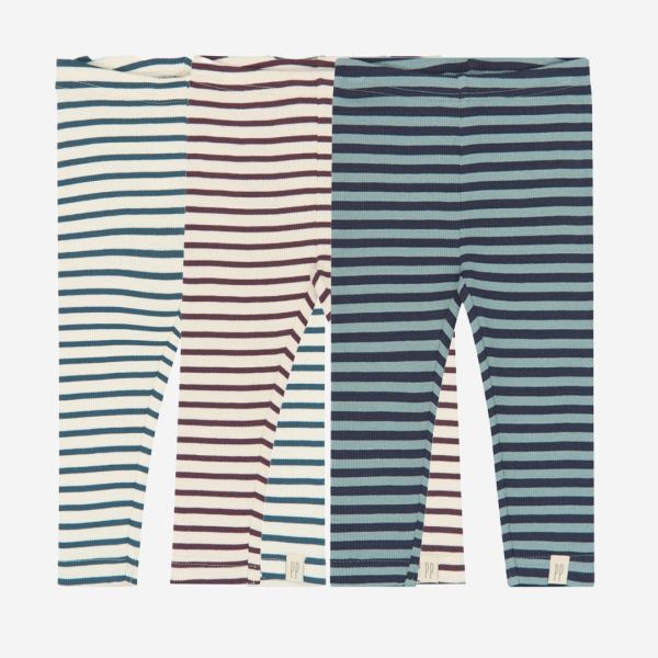 Baby und Kinder Leggings von Petit Piao aus Bio-Baumwolle/Modal in Ringel yellow corn/offwhite