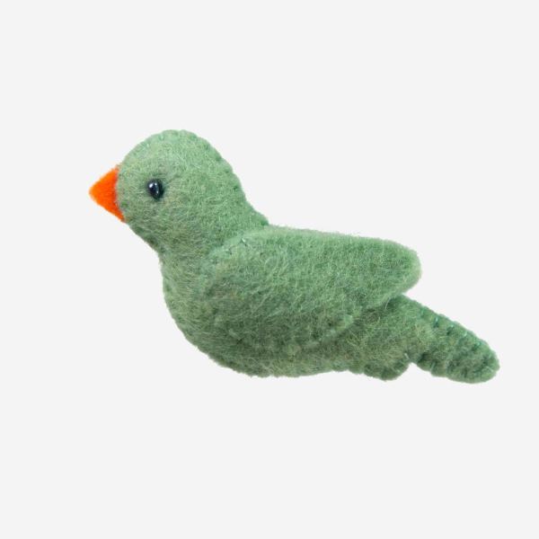 Glücksbringer Filz Vogel grün