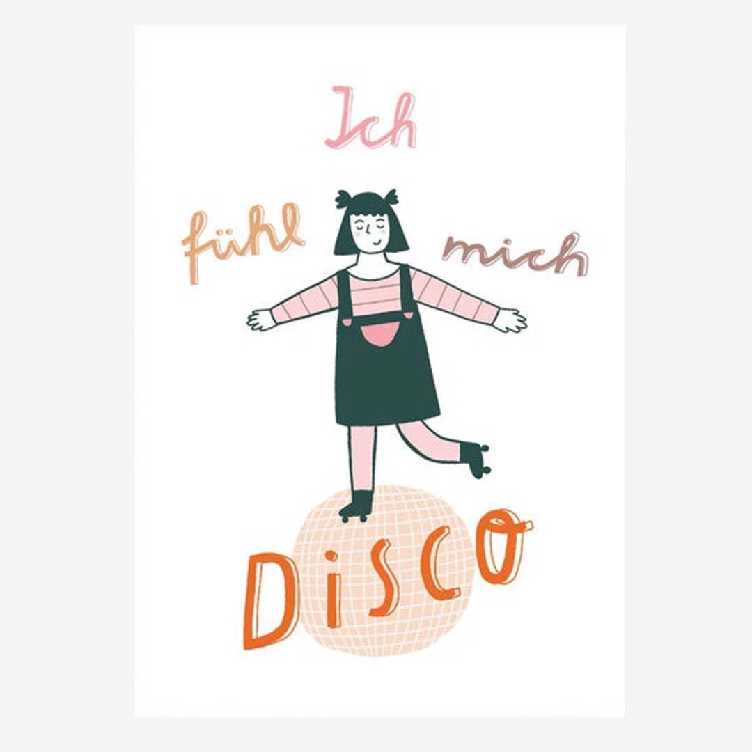 Postkarte „Ich fühl mich Disco“ von Notietzblock Lila Lämmchen