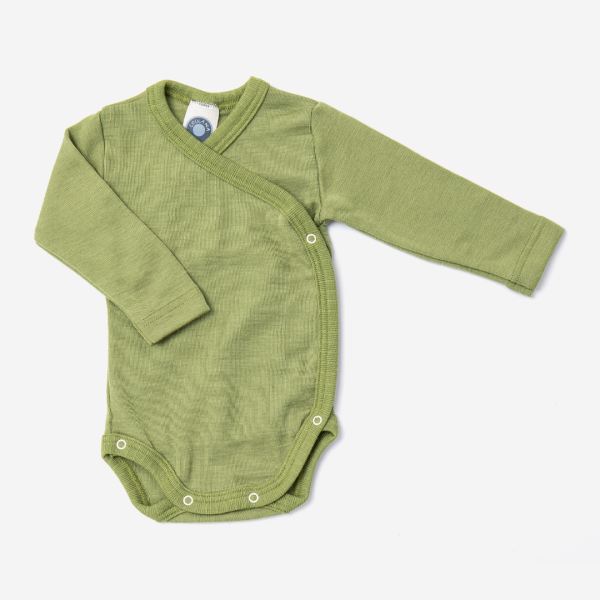 Baby Wickelbody von Cosilana aus Wolle/Seide in grün