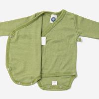 Baby Wickelbody von Cosilana aus Wolle/Seide in grün 2