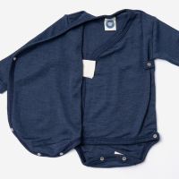 Baby Wickelbody von Cosilana aus Wolle/Seide in marine 2