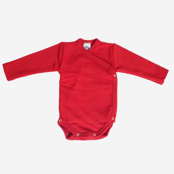 Baby Wickelbody von Cosilana aus Wolle/Seide rot