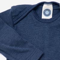 Schlupfhemdchen Uni Wolle/Seide marineblau 62/68