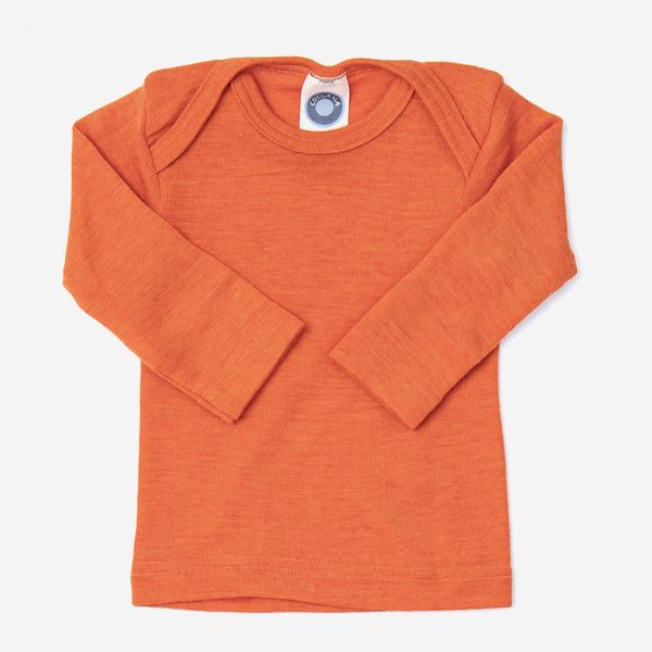 Schlupfhemdchen Uni Wolle/Seide orange 98/104