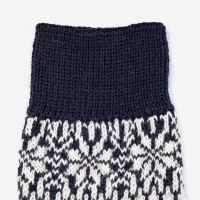 Norweger Socke Wolle blau/natur 42–43
