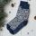 Norweger Socke Wolle blau/natur 42–43