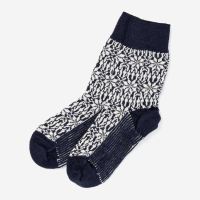 Norweger Socke Wolle blau/natur 44–46