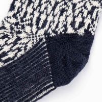 Norweger Socke Wolle blau/natur 44–46
